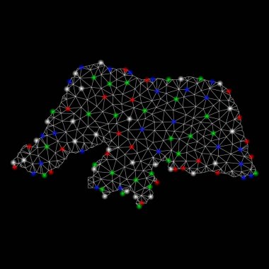 Bright mesh ağ Rio Grande flare Spotlar ile Norte devlet Haritası