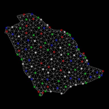 Işık Spotlar ile parlak Mesh karkas Suudi Arabistan Haritası
