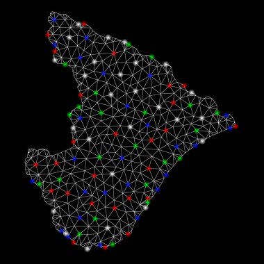 Flare Spotlar ile parlak kafes ağ Sergipe devlet Haritası