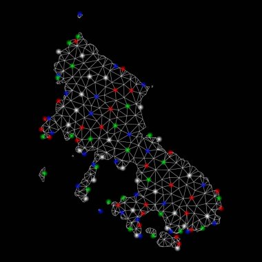 Parlak kafes ağ Skyros Yunan Adası Haritası ile Flash Spotlar