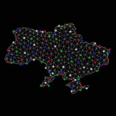 Işık Spotlar ile Kırım ile parlak Mesh karkas Ukrayna Haritası