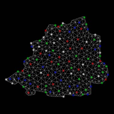 Parlak kafes tel çerçeve Vatikan Haritası ile ışık Spotlar