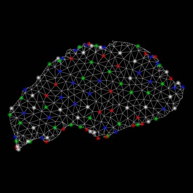 Işık Spotlar ile parlak Mesh 2D Wrangel Adası Haritası