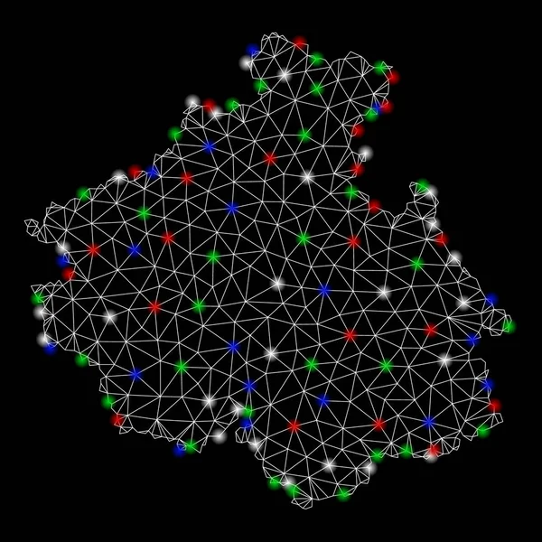 明るいメッシュネットワークアルタイ共和国マップのフラッシュスポット — ストックベクタ