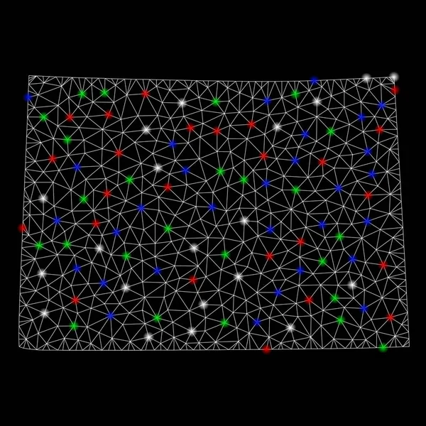 Parlama Spotlar ile parlak Mesh tel çerçeve Colorado devlet Haritası