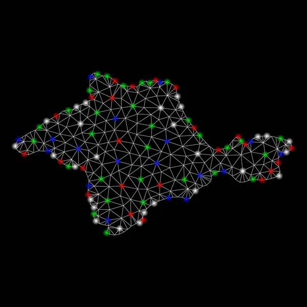 Parlama Spotlar ile parlak Mesh 2D Kırım Haritası