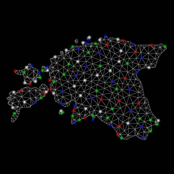 Işık Spotlar ile parlak Mesh karkas Estonya Haritası