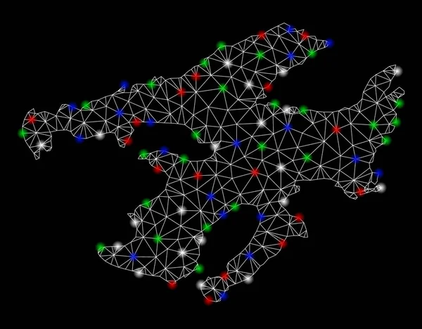 Parlak kafes tel çerçeve büyük Bear göl Haritası flare Spotlar ile
