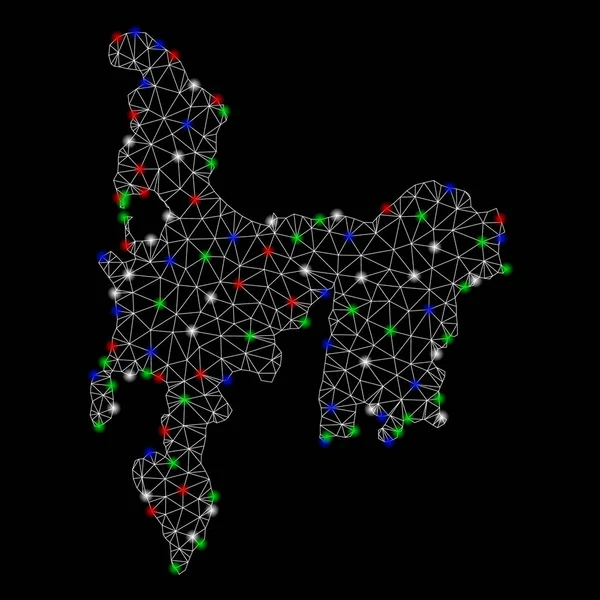 Flare Spotlar ile parlak Mesh 2D Hamilton Adası Haritası