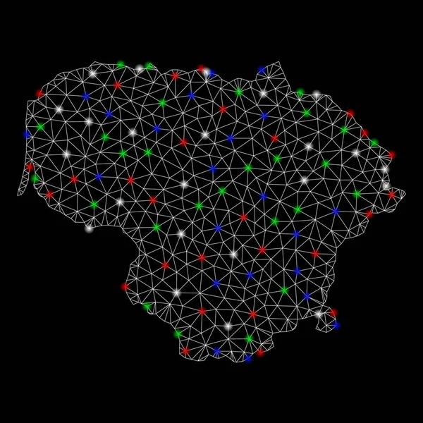 Parlak Mesh 2D Litvanya ışık Spotlar ile harita