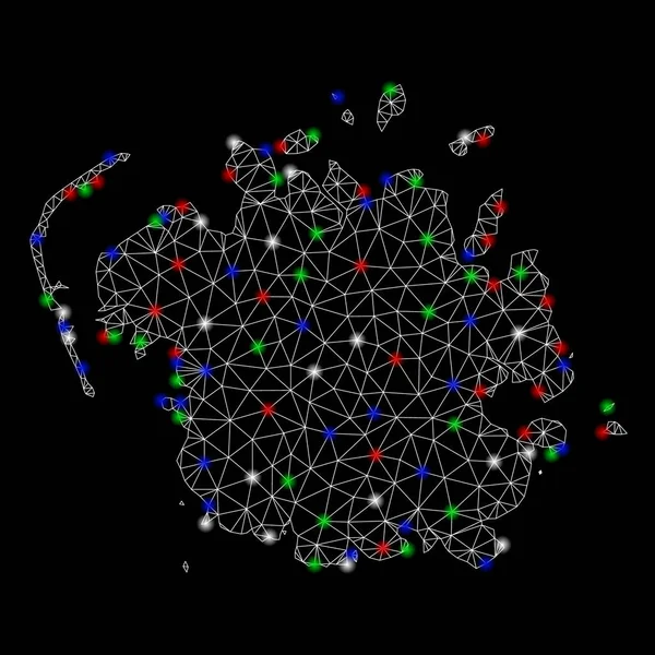 Işık Spotlar ile parlak kafes tel çerçeve Mikronezya Adası Haritası