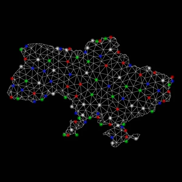 Işık Spotlar ile Kırım ile parlak Mesh karkas Ukrayna Haritası