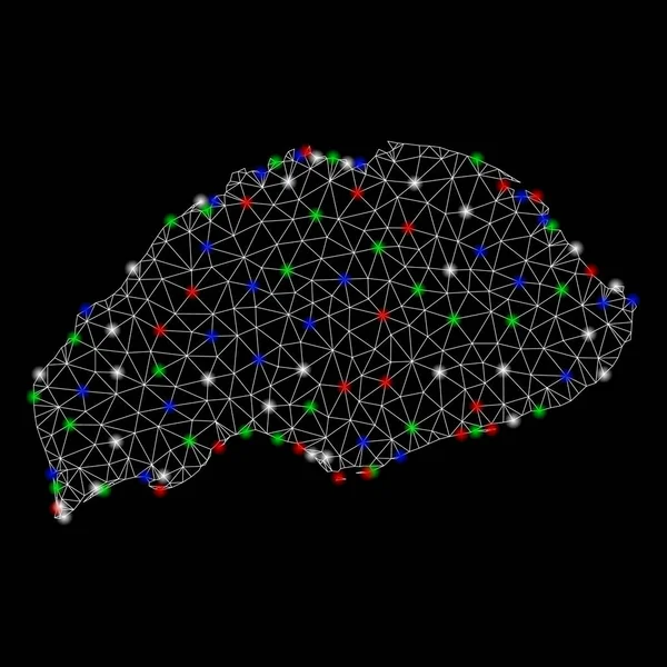 Işık Spotlar ile parlak Mesh 2D Wrangel Adası Haritası