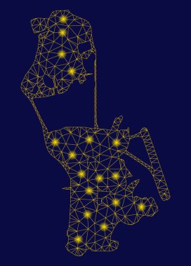 Sarı mesh ağ Çin Macau harita flare Spotlar ile