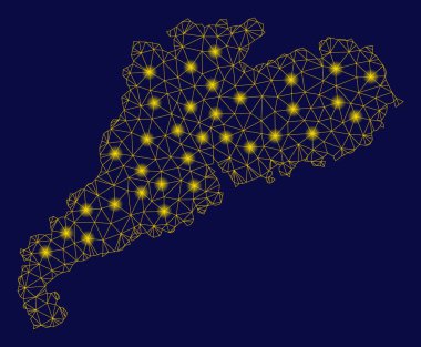 Sarı Mesh karkas ışık Spotlar ile Guangdong Eyaleti Haritası