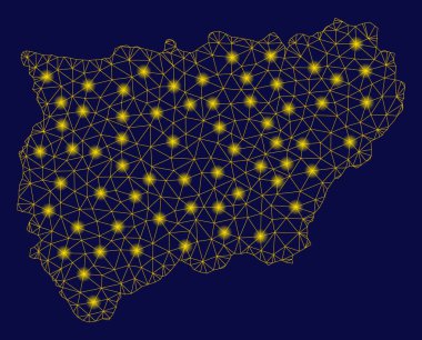 Sarı Mesh karkas Jaen Ispanyol Eyaleti Haritası ile Flash Spotlar