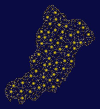 Sarı Mesh karkas ışık Spotlar ile La Graciosa Adası Haritası