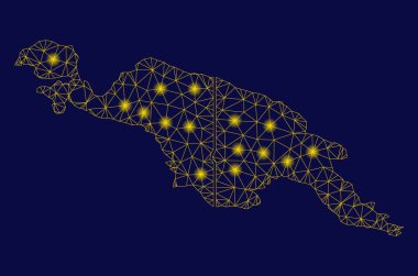 Sarı Mesh 2D Yeni Gine ülkeleri Flash Spotlar ile harita