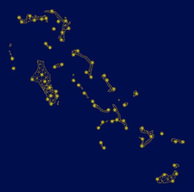 Sarı Mesh karkas Bahamalar Adaları Harita ışık Spotlar ile