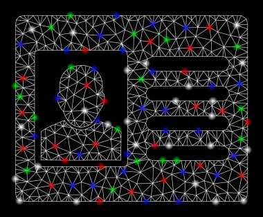 Flare Spotlar ile parlak mesh ağ hesap kartı