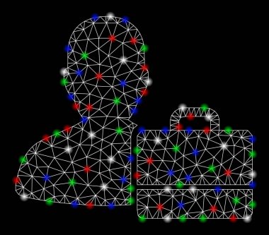 Flare Spotlar ile parlak kafes tel çerçeve accounter