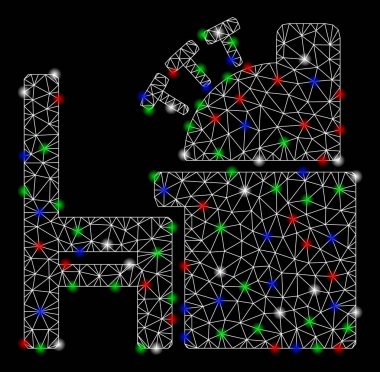 Işık Spotlar ile parlak Mesh tel çerçeve muhasebe ofisi