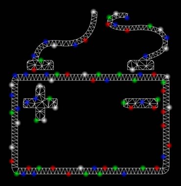Işık lekeleri ile parlak Mesh karkas akümülatör