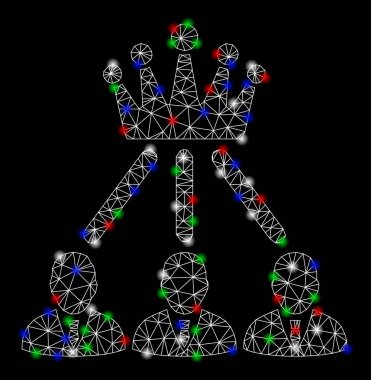 Flare Spotlar ile parlak mesh ağ yönetim taç