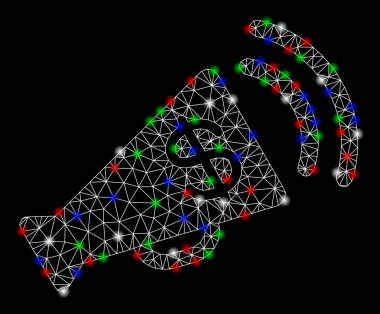Işık Spotlar ile parlak kafes tel çerçeve reklamları bütçe megafon