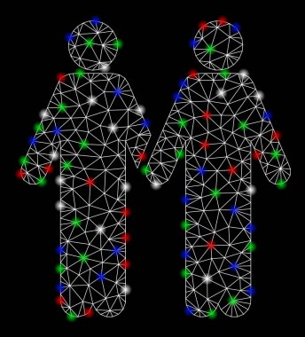 Parlama Spotlar ile parlak Mesh 2D yetişkin arkadaşlar