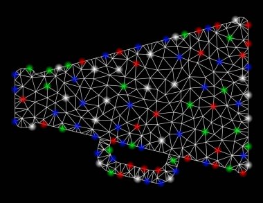 Işık Spotlar ile parlak Mesh tel çerçeve reklam megafon