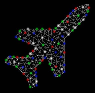 Flash Spotlar ile Bright mesh ağ uçak