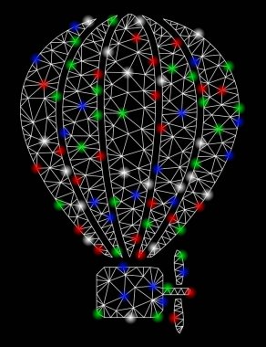 Parlak kafes ağ Aerostat balon ile flaş Spotlar