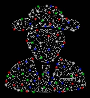 Flare Spotlar ile parlak Mesh 2D Ajan