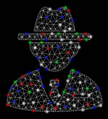 Flash Spotlar ile parlak Mesh karkas Ajan