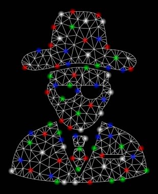 Işık lekeleri ile parlak Mesh karkas Ajan