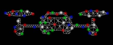 Parlak kafes tel çerçeve hava araba ile Flash Spotlar