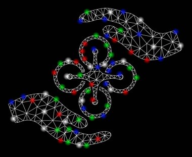 Flash Spotlar ile parlak kafes tel çerçeve hava Copter bakım Hands