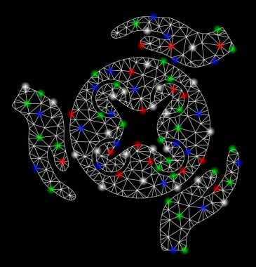 Parlak kafes tel çerçeve hava Copter bakım eller ile ışık Spotlar