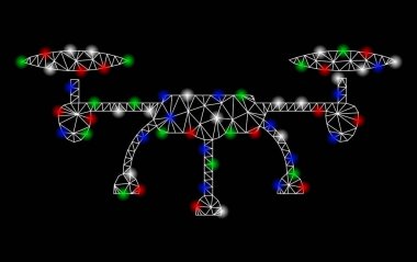 Flare Spotlar ile parlak Mesh 2D hava drone