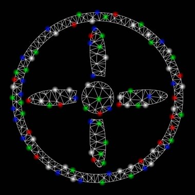 Parlak kafes tel çerçeve hava vida ile flaş Spotlar