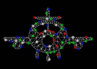 Hafif Spotlar ile parlak Mesh karkas uçağı
