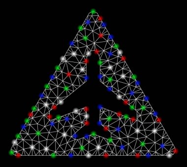 Parlak kafes karkas uçak tehlike flare Spotlar ile