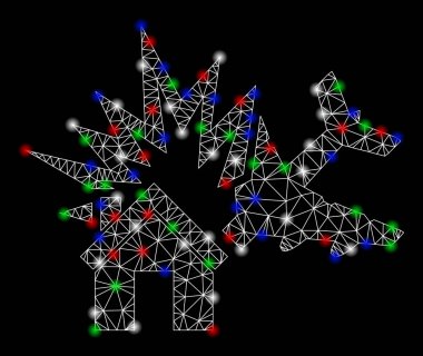 Flash Spotlar ile parlak Mesh 2D uçak evi çarpışma