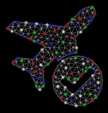 Flash Spotlar ile parlak kafes ağ uçağı ok