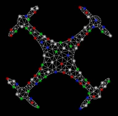 Işık Spotlar ile parlak Mesh 2D Airdrone