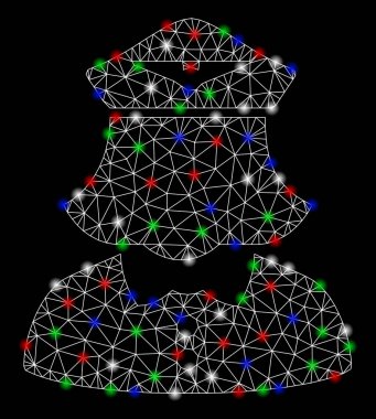 Parlak kafes tel çerçeve havayolu hostes Flash Spotlar ile