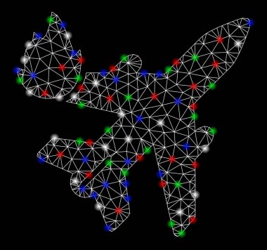 Light Spotlar ile Bright mesh ağ Airliner yangın