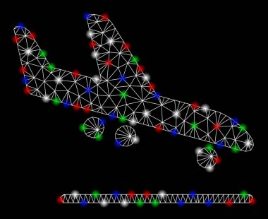Flash Spotlar ile parlak Mesh 2D uçak varış
