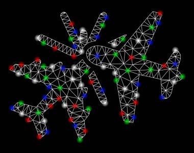 Işık Spotlar ile parlak Mesh karkas uçak çarpışma